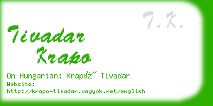 tivadar krapo business card